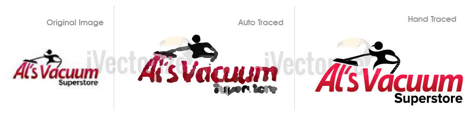 Auto traced and hand traced logo example